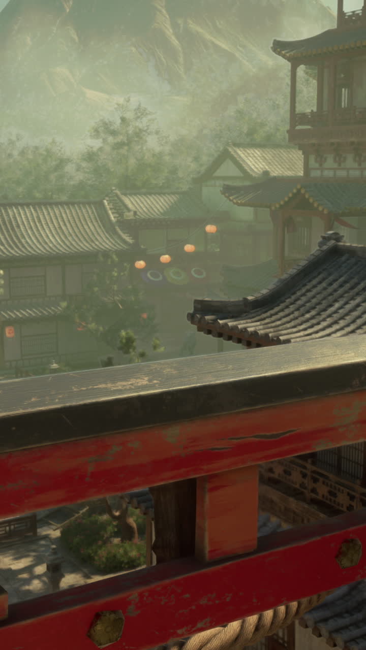 은 문이 있는 일본 마을