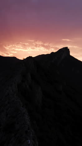 sunset over mountain ridge