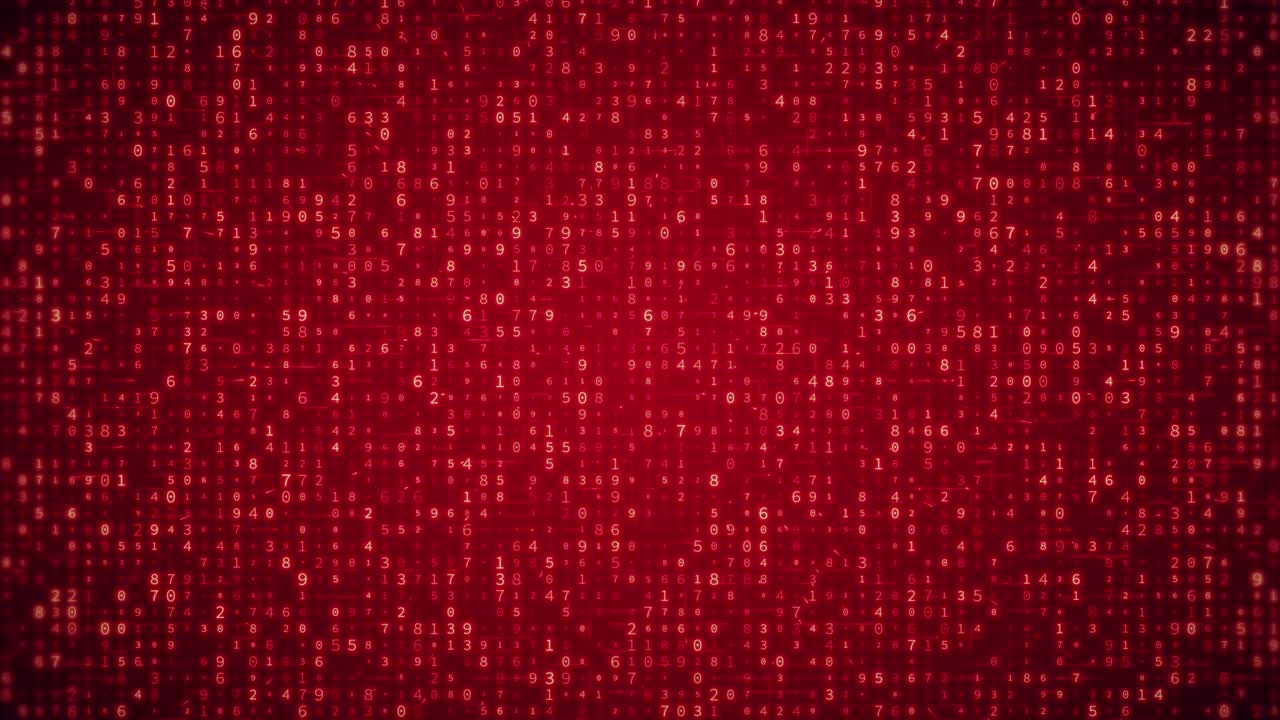 Red Digital Binary Matrix Background. Cyber Security Alert and System Error Concept
