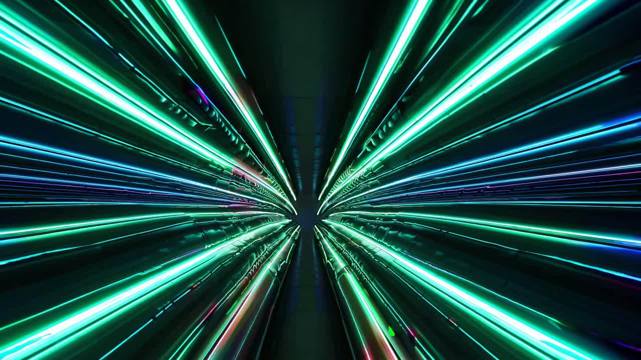 túnel de luz de neón