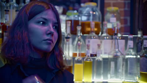 bartender at a vibrant bar