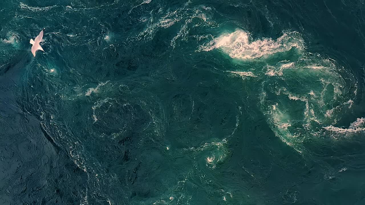 las olas de agua del río y el mar se encuentran durante la marea alta y la marea baja.