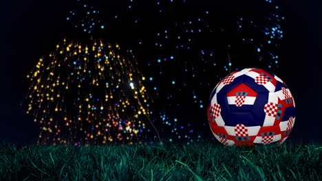 animación de la bandera de croacia sobre fuegos artificiales