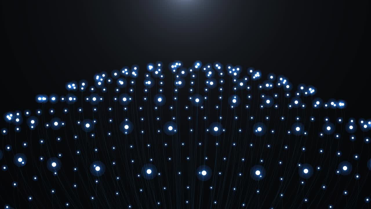 puntos de luz abstractos gráficos de movimiento girando alrededor