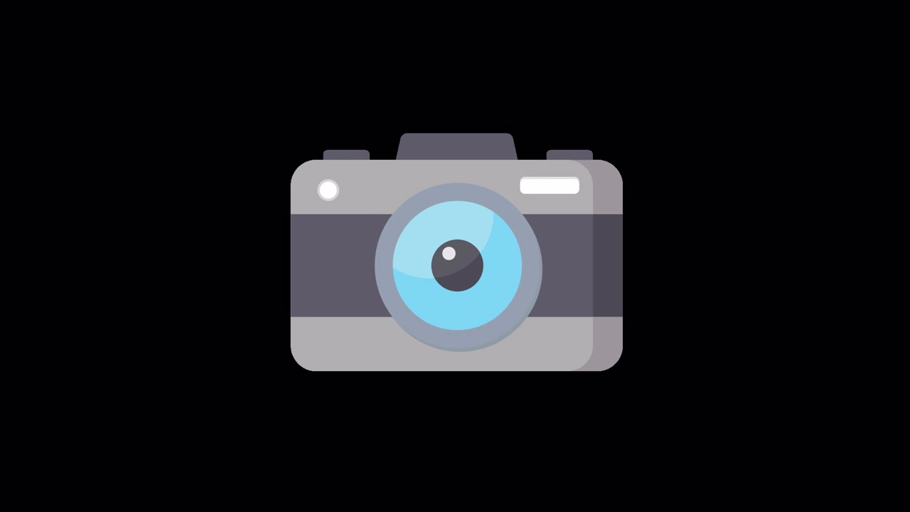 Flat Design Animation of a Photo Camera Icon