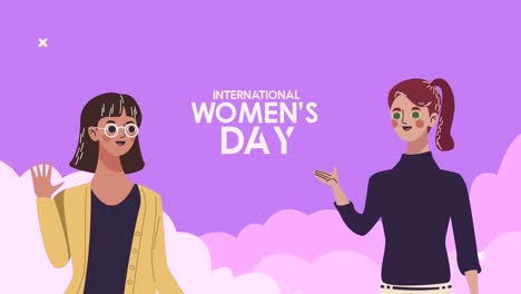 happy womens day lettering card with