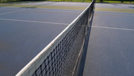 tennis net and court side view and walking through