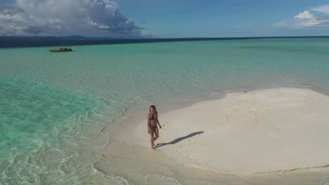 woman on a tropical sandbar