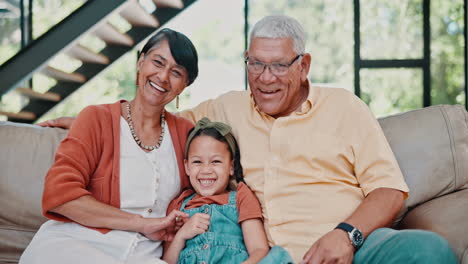 happy grandparents and grandchild