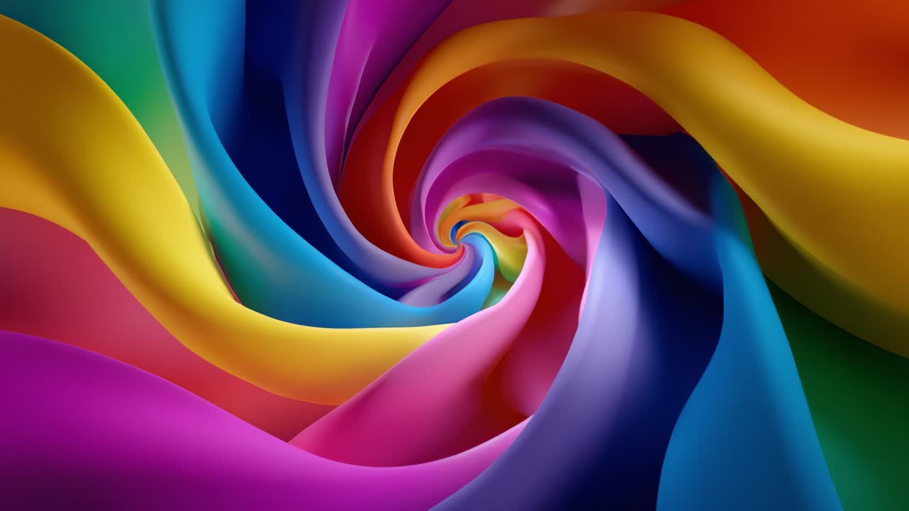 A mesmerizing swirl of vibrant colors creates a dynamic, artistic effect that draws the eye into its spiral motion, embodying a sense of energy and creativity through its playful arrangement of hues
