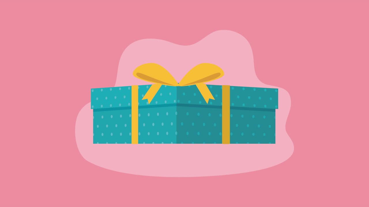 caja de regalos de azul azul con cinta amarilla