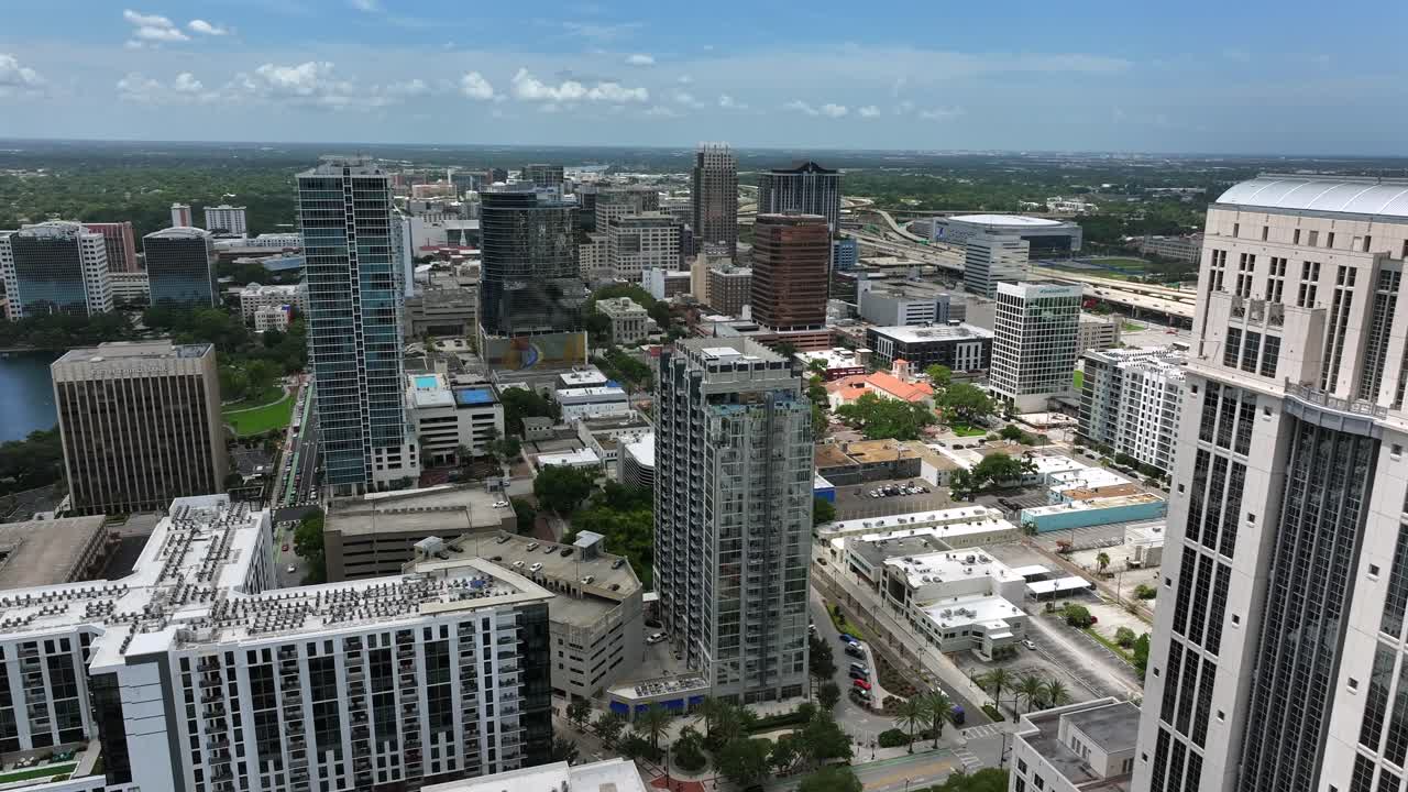 Aerial view of Orlando cityscape