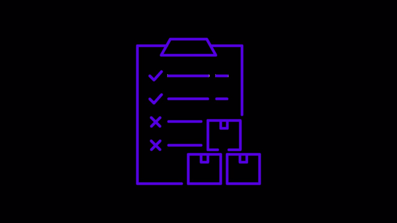 Animated Clipboard Checklist with Delivery Boxes Icon