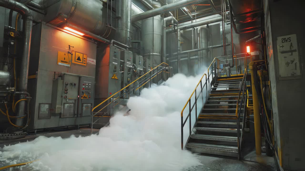 Industrial Factory Interior with Foam
