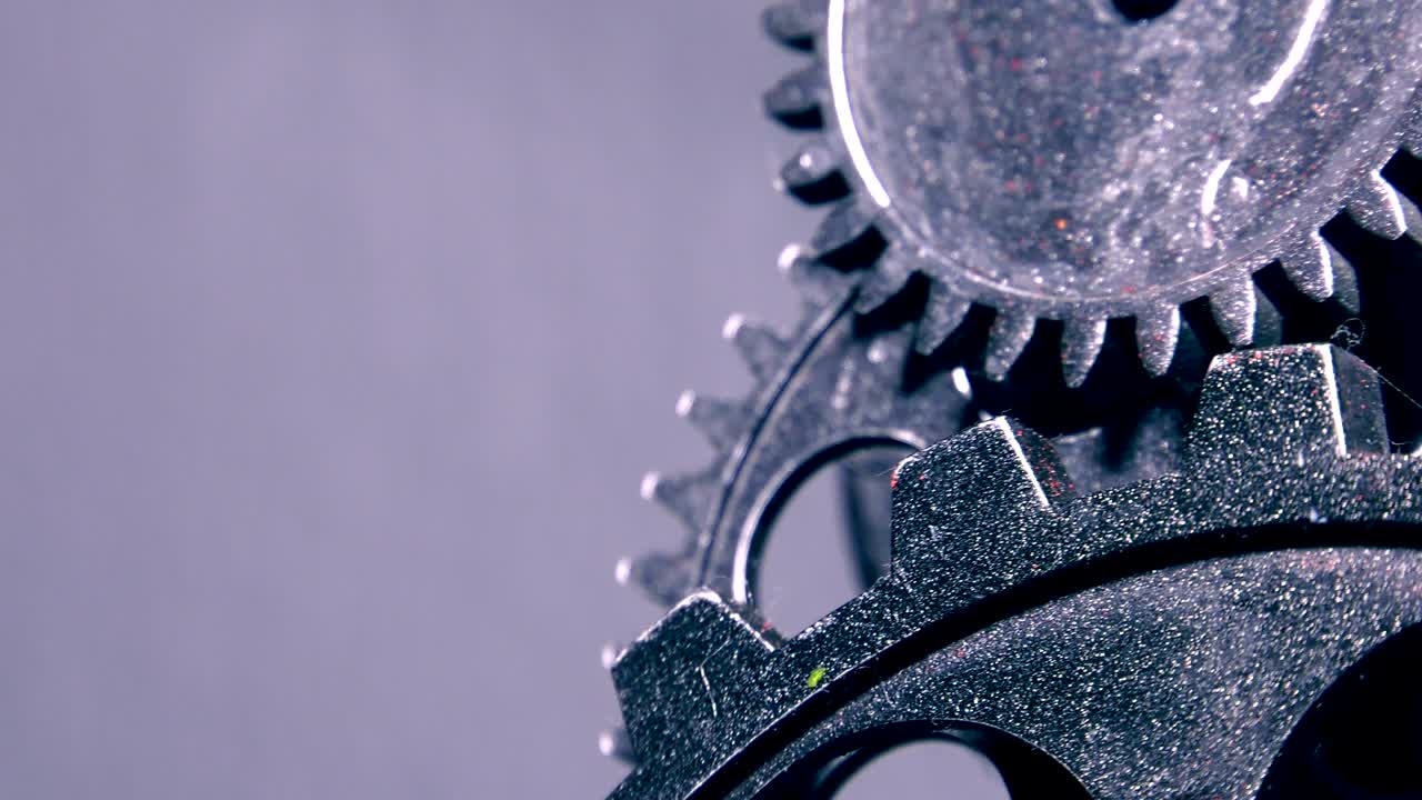 추상적인 그런지 더럽고 녹은 시계 기어 산업 및 비즈니스 개념