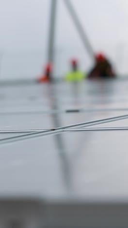men working at solar station