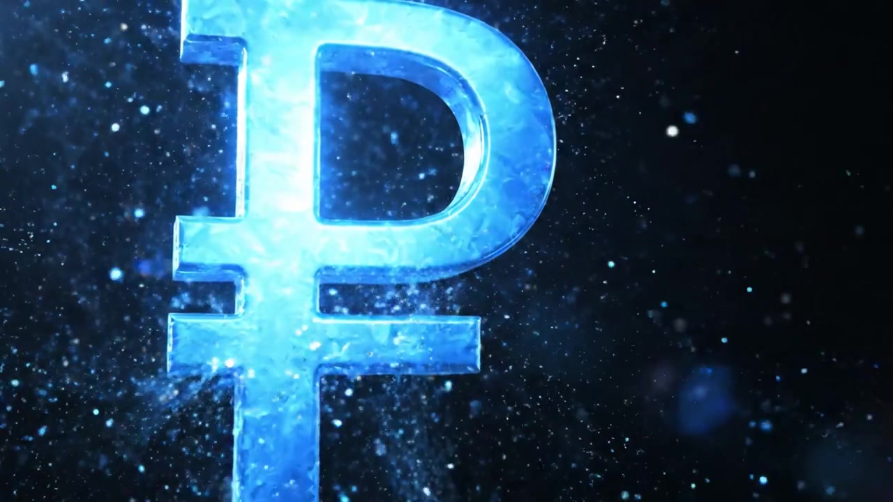 Una straordinaria rappresentazione visiva di un simbolo stilizzato che rappresenta la valuta, sottolineandone la texture e la profondità su uno sfondo scuro e cosmico.