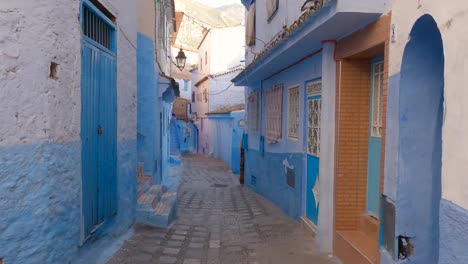 quaint street, blue city of chefchaouen, morocco