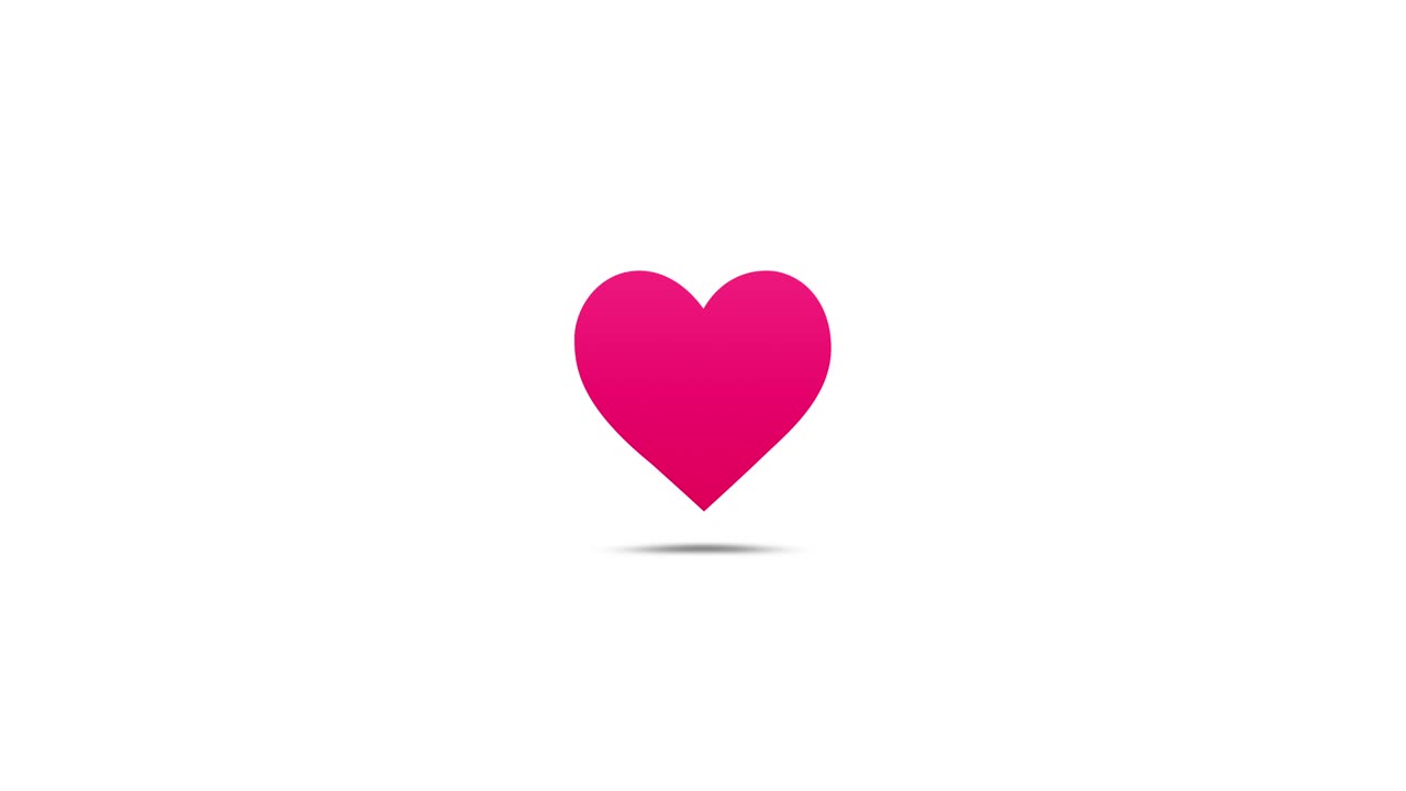 Animazione 2D di cuore rosa tremolante o vibrante