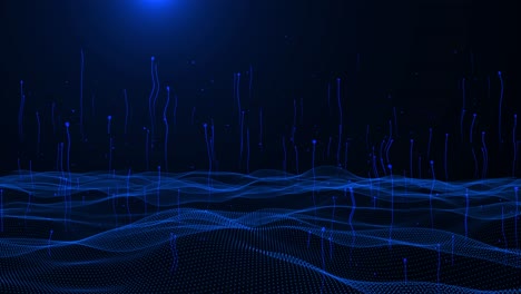 4k digital cyberspace particles data network web space cyber world scifi grid technology surface