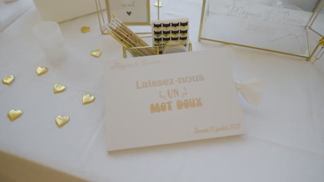 wish box table decoration for guests at a wedding