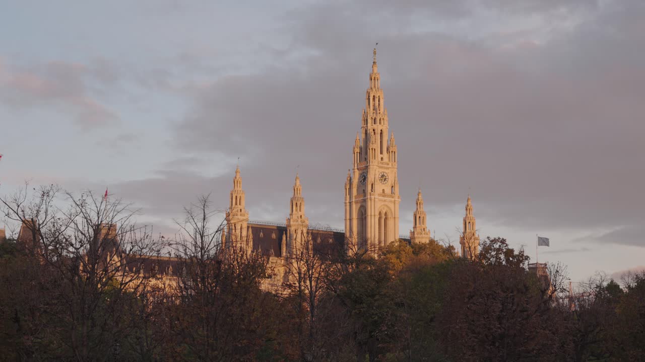 Vienna City Hall at Sunset