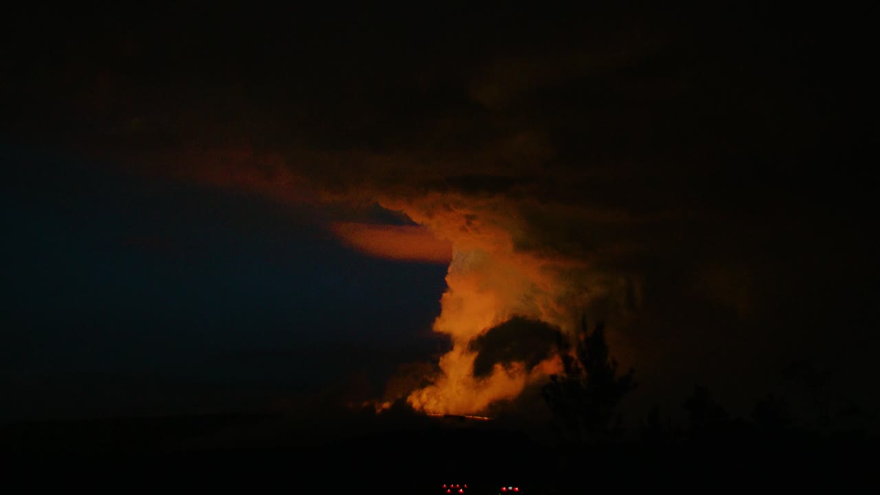 2022년 11월 28일 하와이 섬에서 분출하는 마우나 로아