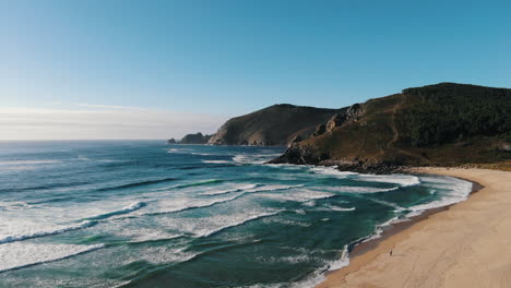 waves mar de fóra, sunset in galicia.