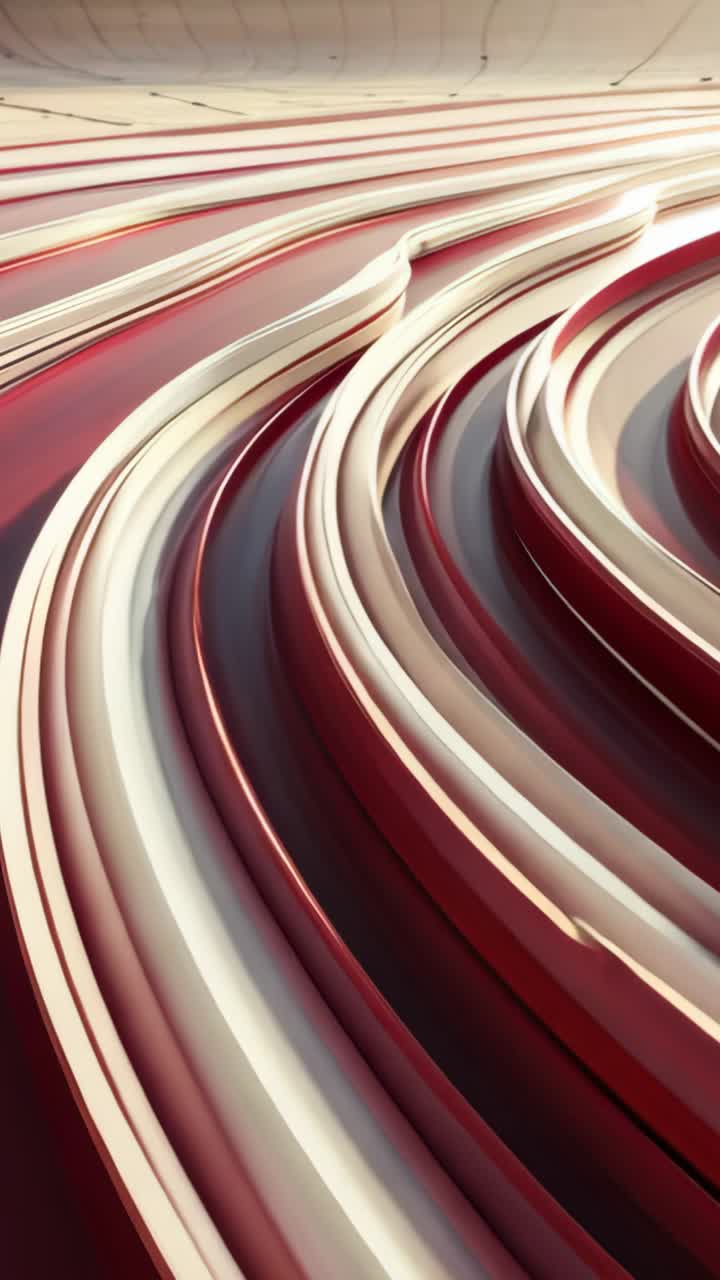 Vertical video: Loop starting, abstract ribbons shifting light over studio, with highlights