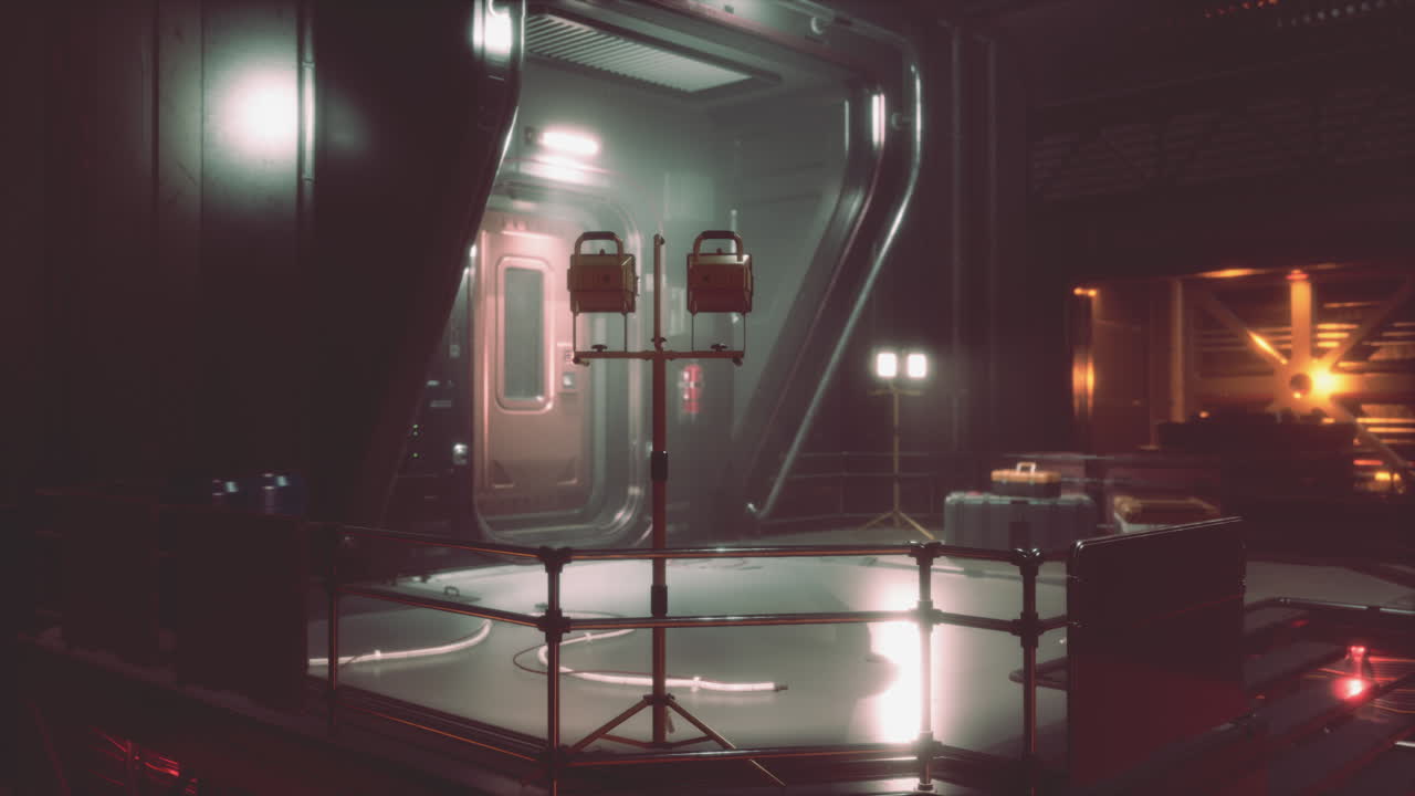 El interior de una nave espacial futurista