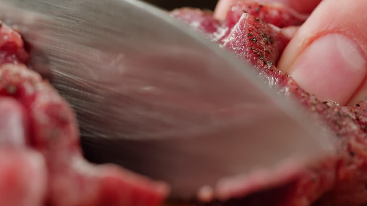 Slicing Raw Beef