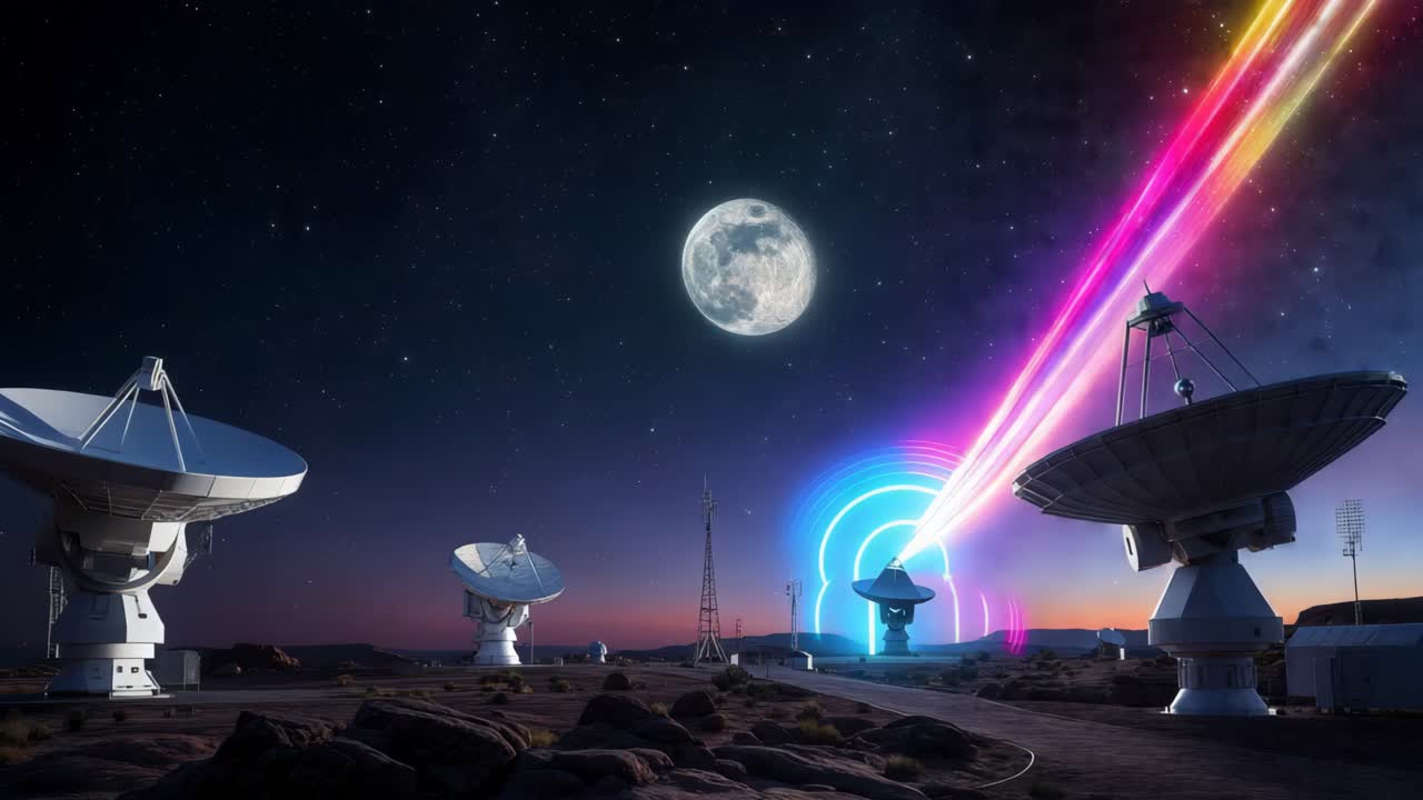 comunicación cósmica por la noche