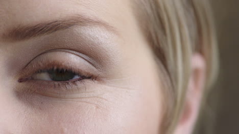 Nahaufnahme-Eines-Schönen-Frauenauges,-Das-In-Die-Kamera-Blickt-Und-Make-up-Kosmetik-Trägt.-Weibliche-Schönheit