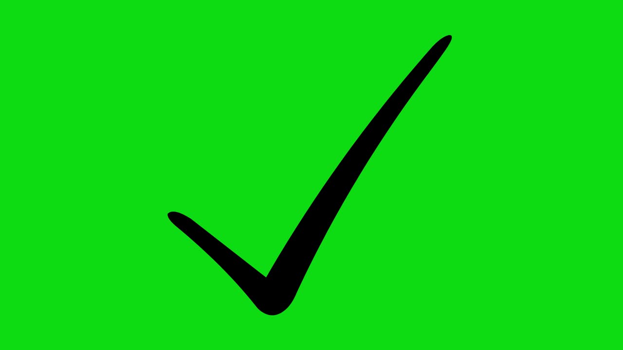 Loop animation of a black check mark