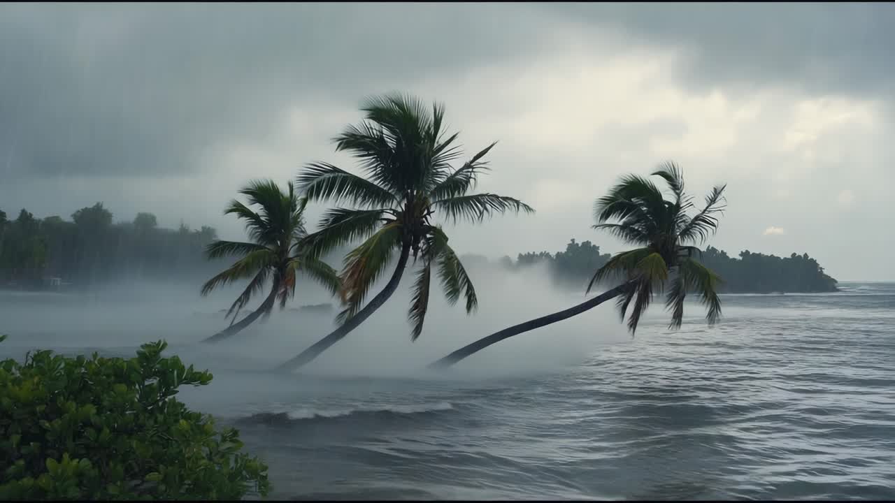 해변의 열대 폭풍