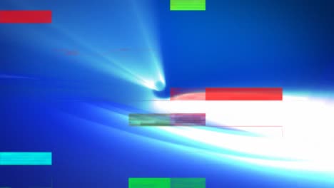 digitally generated animation of light blue bright with coloured sizzling