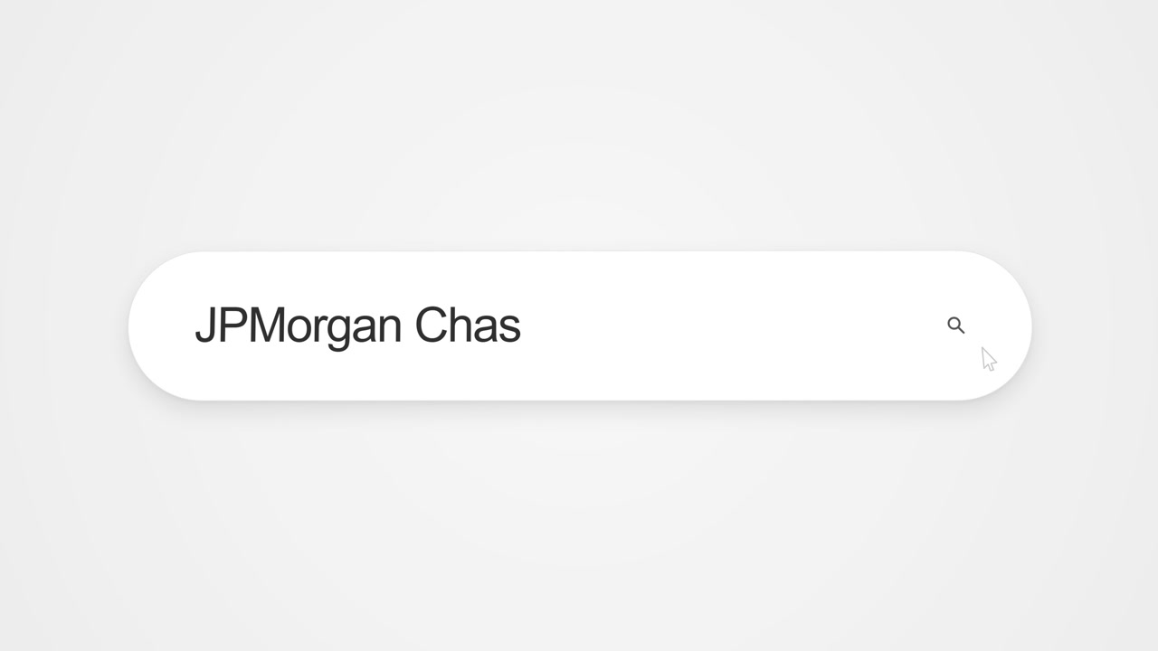 Typing JPMorgan Chase into a web browser search bar using a device