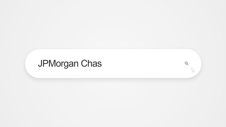 Typing JPMorgan Chase into a web browser search bar using a device
