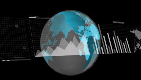 Animation-of-financial-data-processing-over-globe