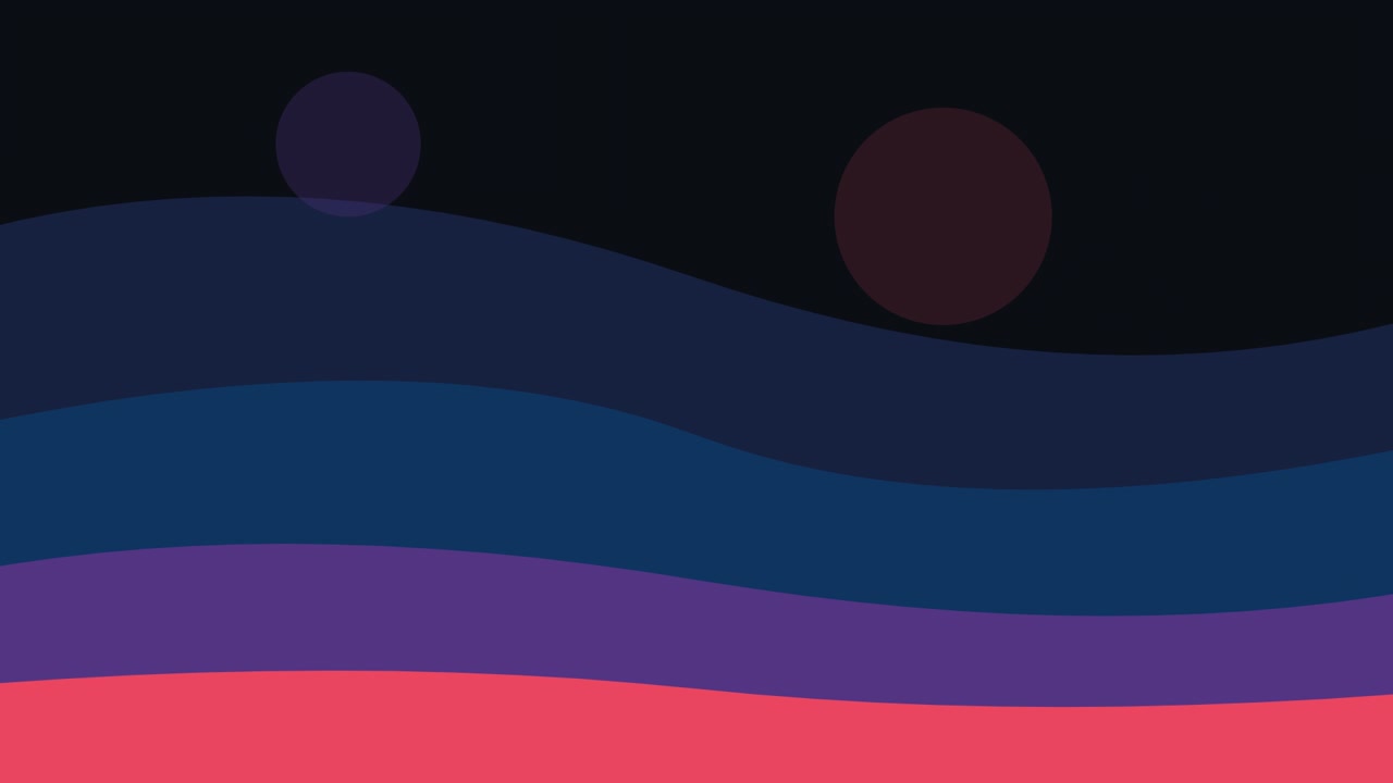 Abstract Motion Graphic with Wavy Layers and Floating Orbs