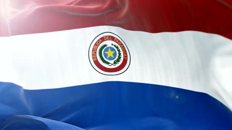 bandera de paraguay fondo de agitaciones lentas. 4k agitaciones de banderas de primer plano. bucle sin costuras