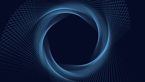 abstract blue and black circle with interlocking lines on background