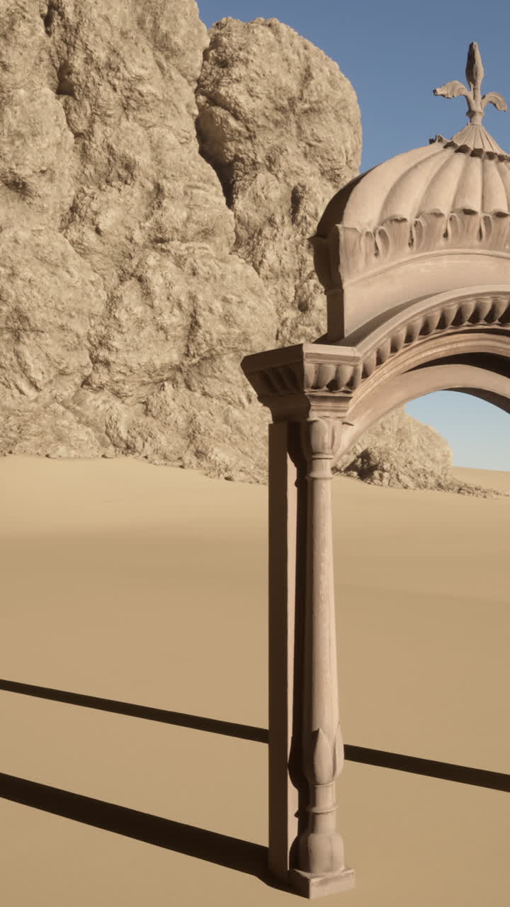 Un arco di pietra in un deserto