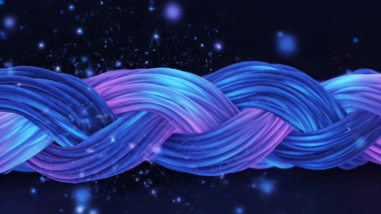 Abstract 3D braid with neon lights