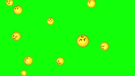 emoji emoticon angry face falling green screen chroma key animation 3d