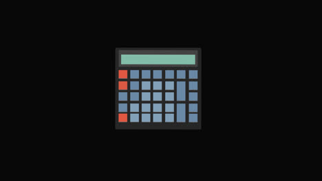 Calculator-icon-motion-graphics-animation-with-alpha-channel,-transparent-background,-ProRes-444