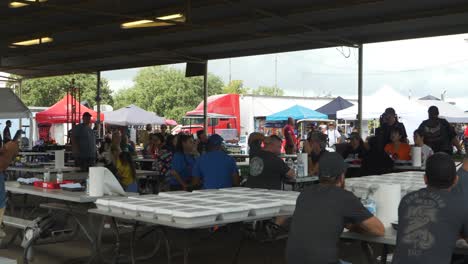 judges tasting bbq for a bbq competition. 4k