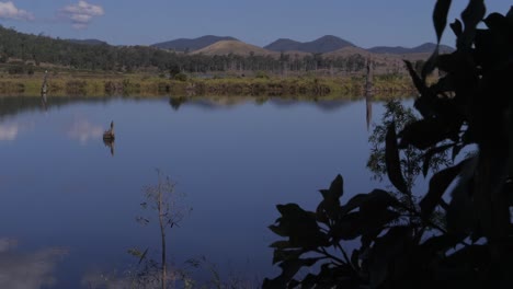 lake somerset and mountains in queensland, australia - wide shot