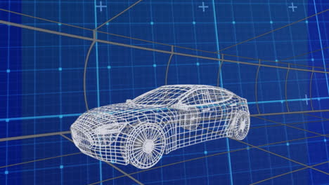 animazione di un progetto di auto nello spazio digitale