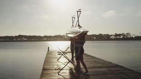 female rowing team training on a river